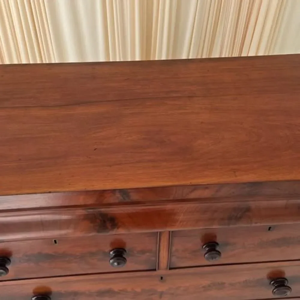 Antique Victorian Mahogany Chest of Drawers late 1800s With Barley Twist Columns